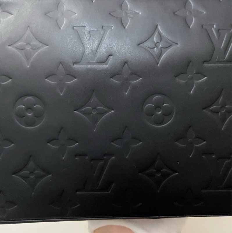 (老闆出國隨便賣)LV 經典 老花 黑 滿版LOGO壓印 五金發亮 手提包 手拿包 LV包-2