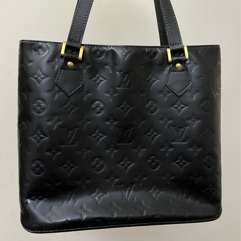 (老闆出國隨便賣)LV 經典 老花 黑 滿版LOGO壓印 五金發亮 手提包 手拿包 LV包-13