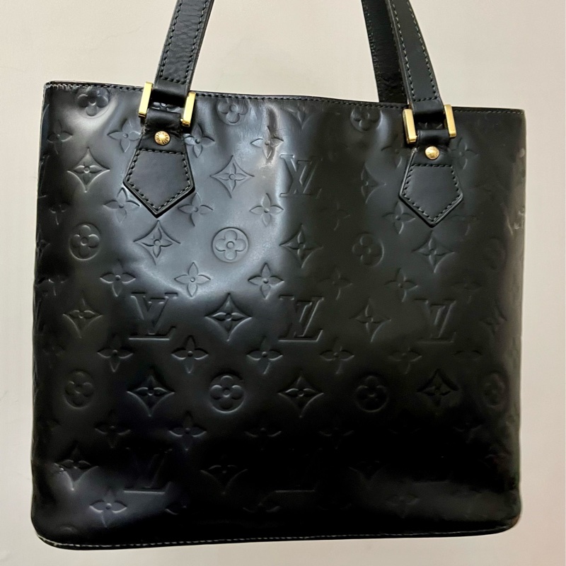 (老闆出國隨便賣)LV 經典 老花 黑 滿版LOGO壓印 五金發亮 手提包 手拿包 LV包-47
