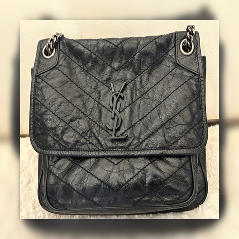 YSL Niki 黑銀 中號 medium