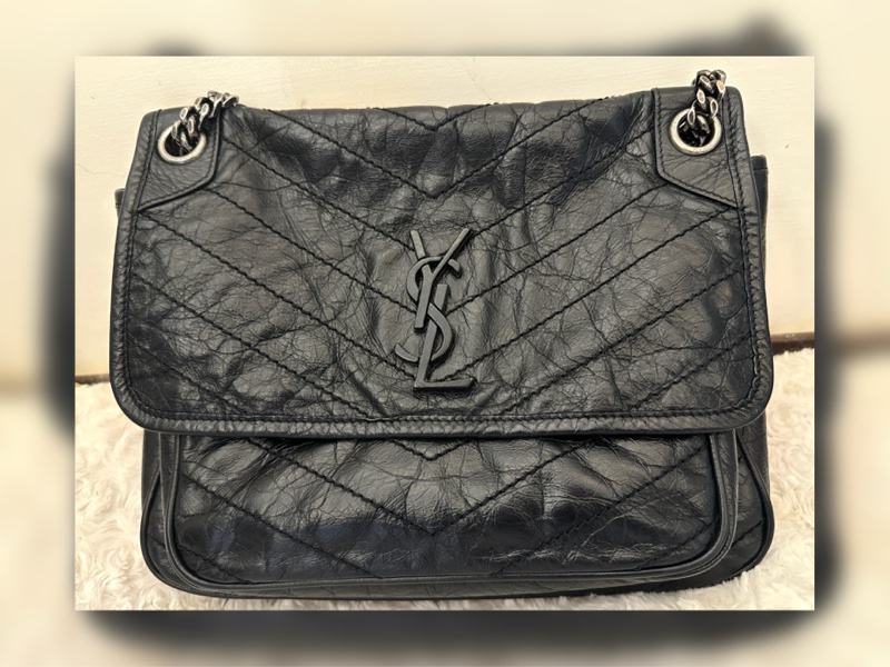 YSL Niki 黑銀 中號 medium-0