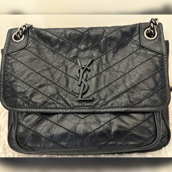 YSL Niki 黑銀 中號 medium-10