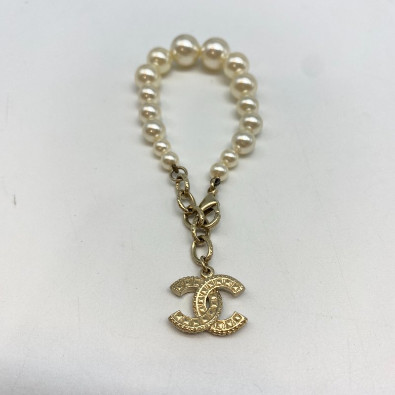 CHAENL 香奈兒 大小珍珠 墜吊 雙C水鑽 手鍊-3