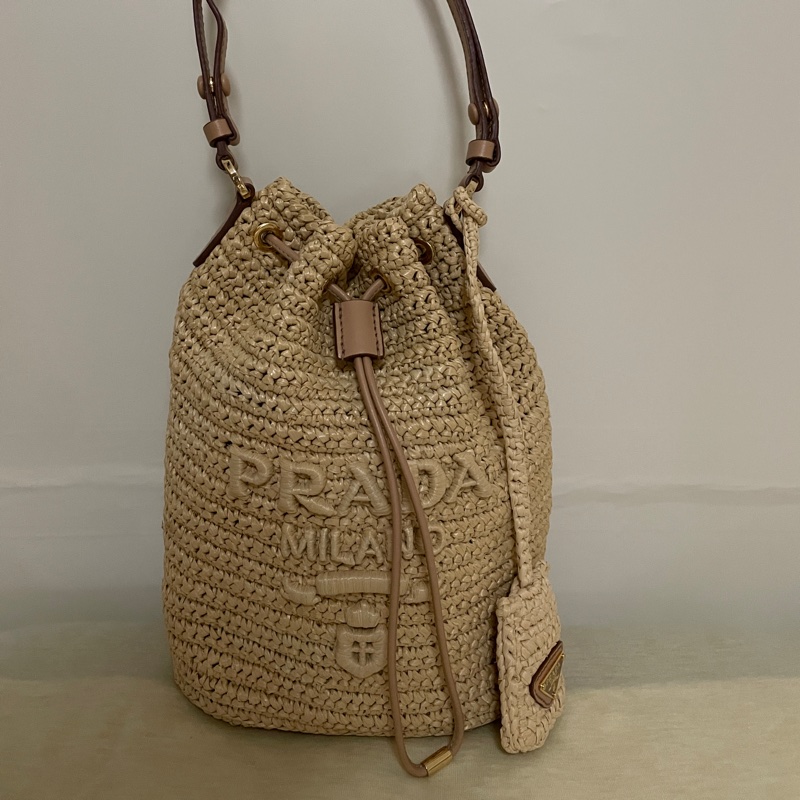 Prada 編織束口水桶包-5