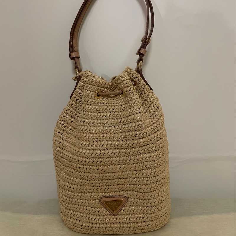 Prada 編織束口水桶包-7