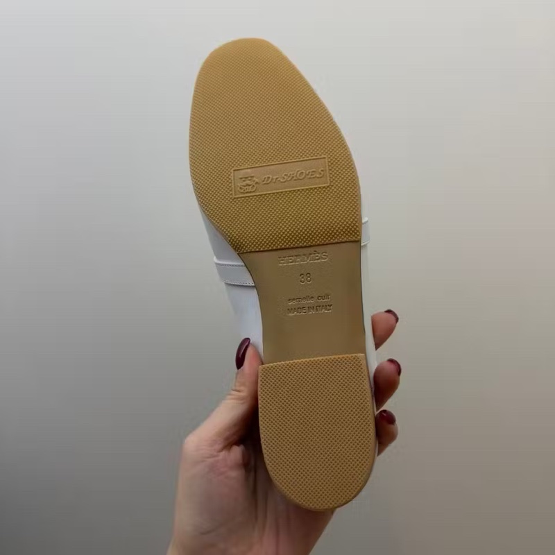 Hermes 全新白色Oz穆勒鞋 38號-6