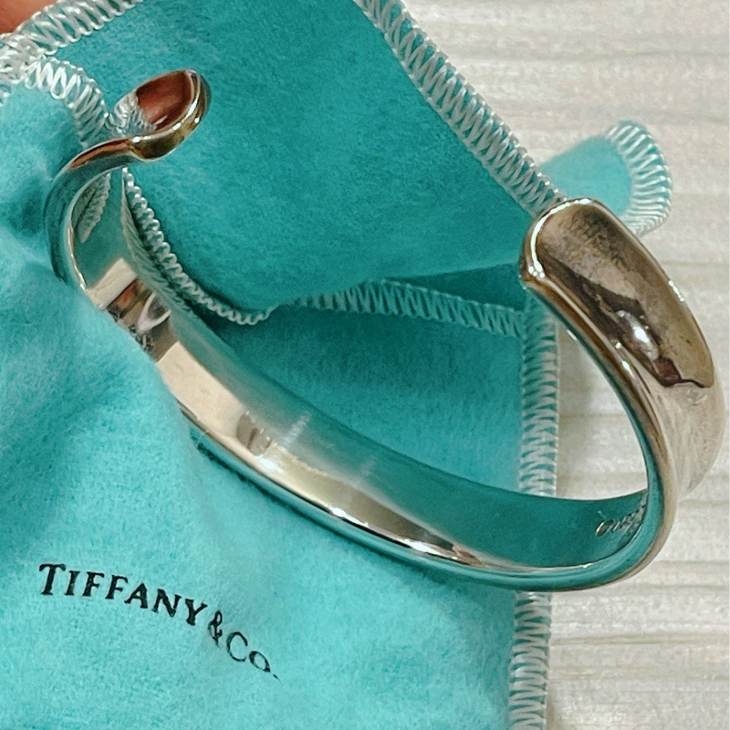 💚Tiffany & Co 💚925 純銀 BASIC CUFF 寬版 手環 手鐲 手鍊 1837-9成新-2