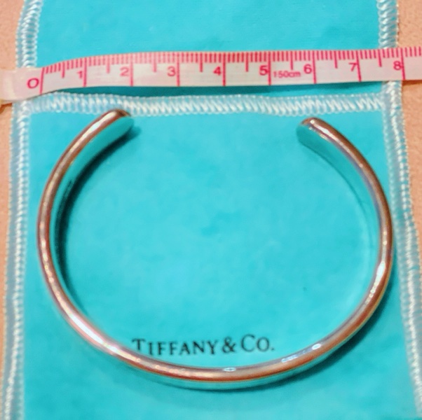 💚Tiffany & Co 💚925 純銀 BASIC CUFF 寬版 手環 手鐲 手鍊 1837-9成新-4