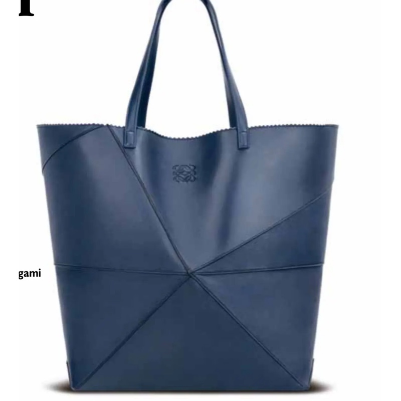 💙Loewe Origami  Lia Bag💙真皮 摺紙包 手提包 肩背包💙深藍色💙全新未使用💕💕-0