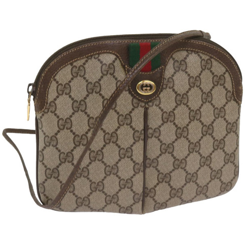 GUCCI GG帆布織帶雪莉線單肩包 紅色 米色 904 02 047 正品 yk10868