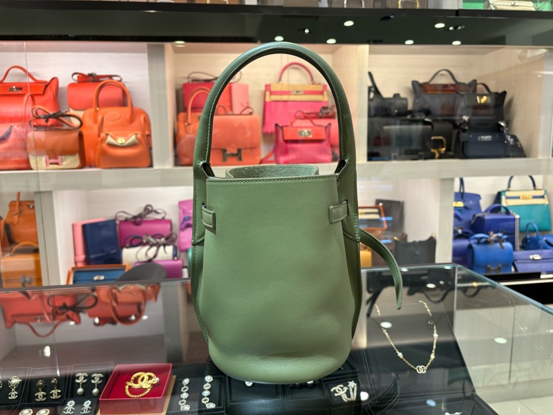 CELINE nano bucket 墨綠色水桶包-3