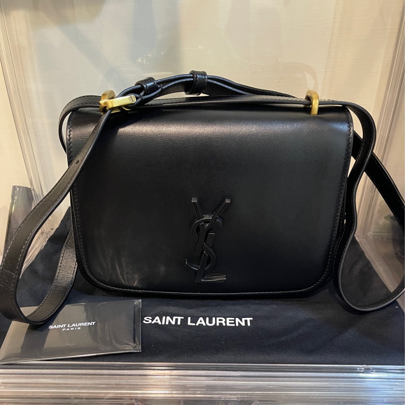 閒置品甜售🔥 SAINT LAURENT YSL 聖羅蘭 黑色 全牛皮 SPONTINI 斜背包-0