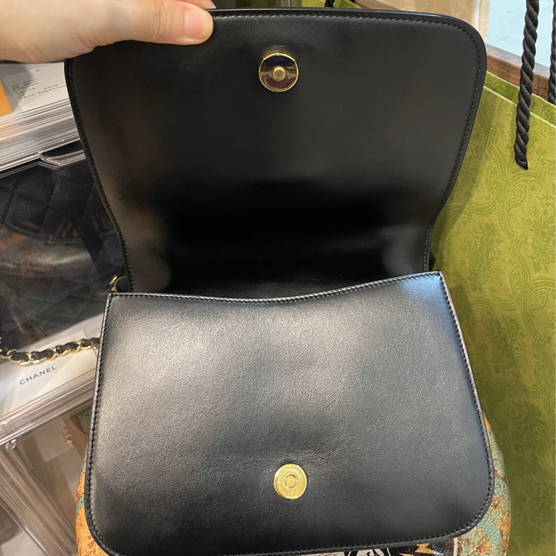 閒置品甜售🔥 SAINT LAURENT YSL 聖羅蘭 黑色 全牛皮 SPONTINI 斜背包-7