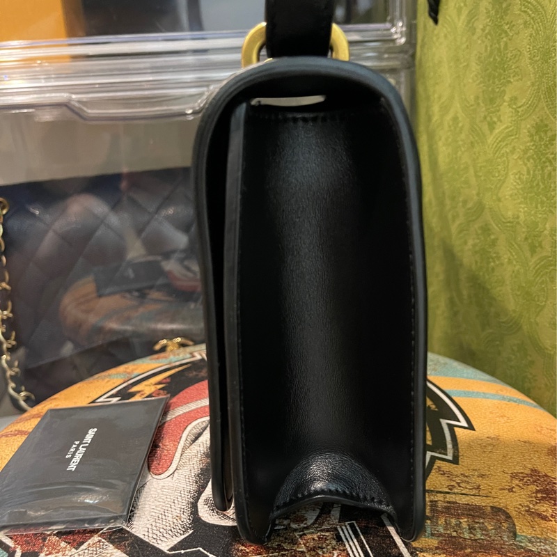閒置品甜售🔥 SAINT LAURENT YSL 聖羅蘭 黑色 全牛皮 SPONTINI 斜背包-13