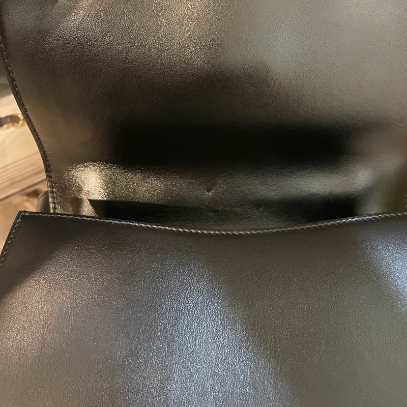 閒置品甜售🔥 SAINT LAURENT YSL 聖羅蘭 黑色 全牛皮 SPONTINI 斜背包-16