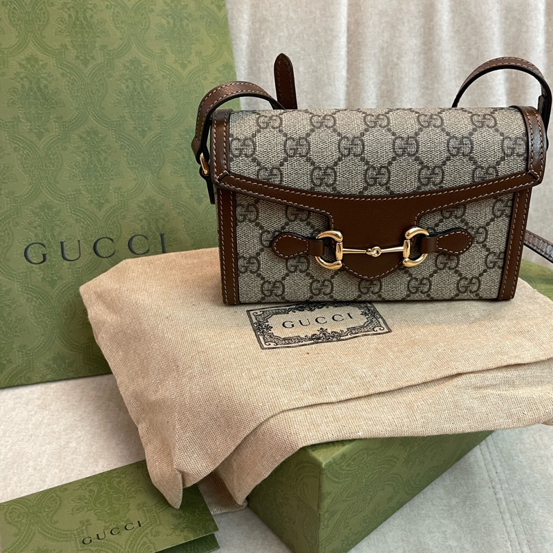 Gucci 1955 mini 馬銜扣盒子包/橫版手機包-10