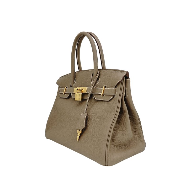 Hermes Birkin Togo牛皮金扣手提柏金包-30cm(大象灰)-1