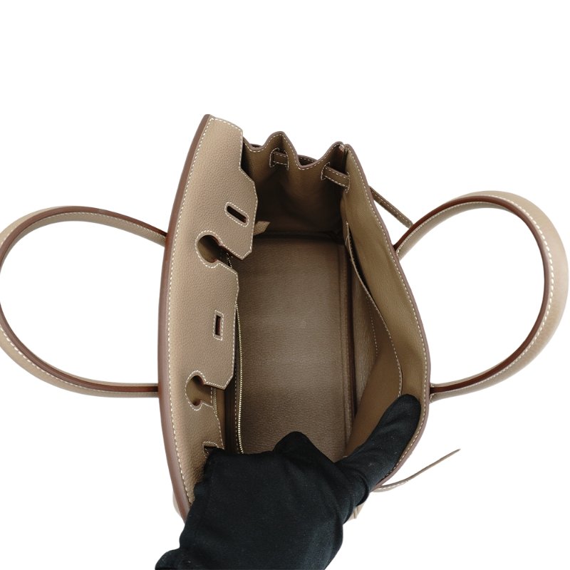 Hermes Birkin Togo牛皮金扣手提柏金包-30cm(大象灰)-4