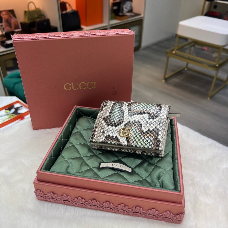 GUCCI 蛇皮 短夾-5