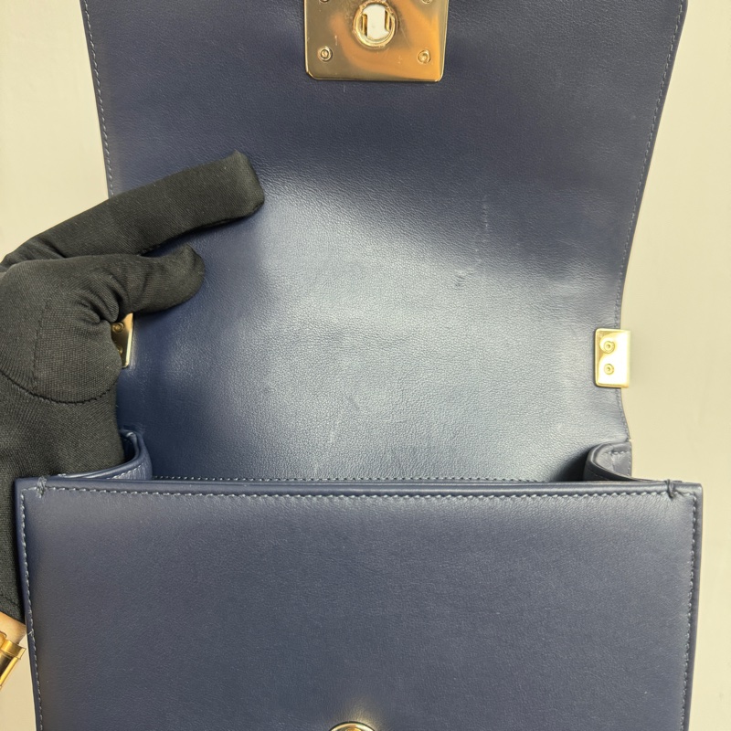 Chanel Leboy small size 藍色金扣 27開🖤-3