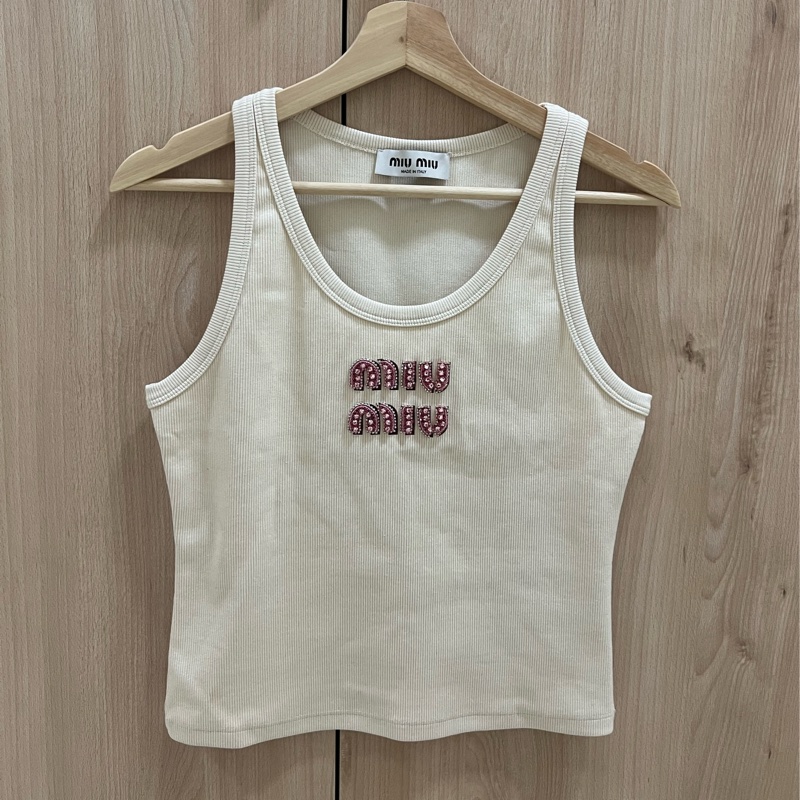 Miumiu 粉紅水鑽背心#M-0