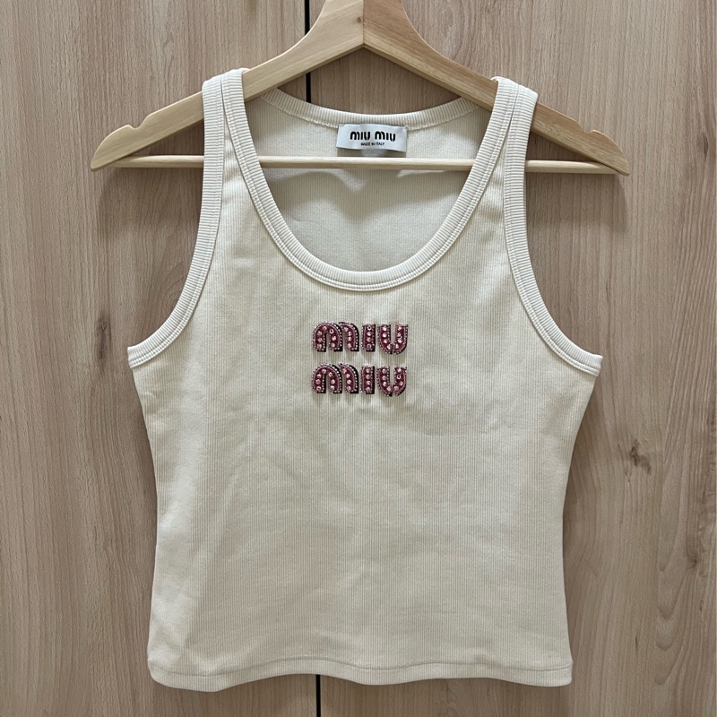 Miumiu 粉紅水鑽背心#M-1