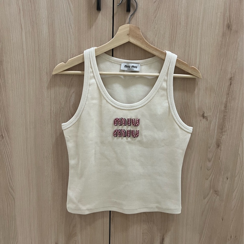 Miumiu 粉紅水鑽背心#M-2