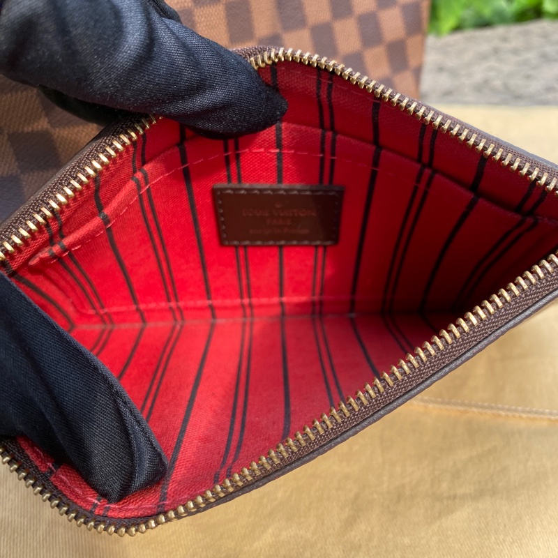 近新Louis Vuitton棋盤格Neverfull PM小款抽繩束口購物包M40600原N41359-11