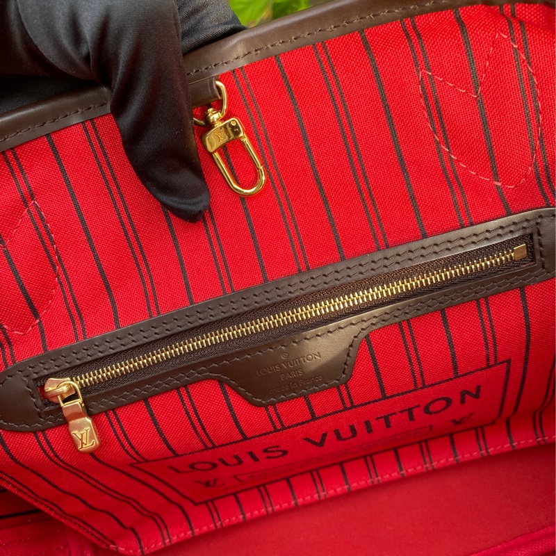 近新Louis Vuitton棋盤格Neverfull PM小款抽繩束口購物包M40600原N41359-14