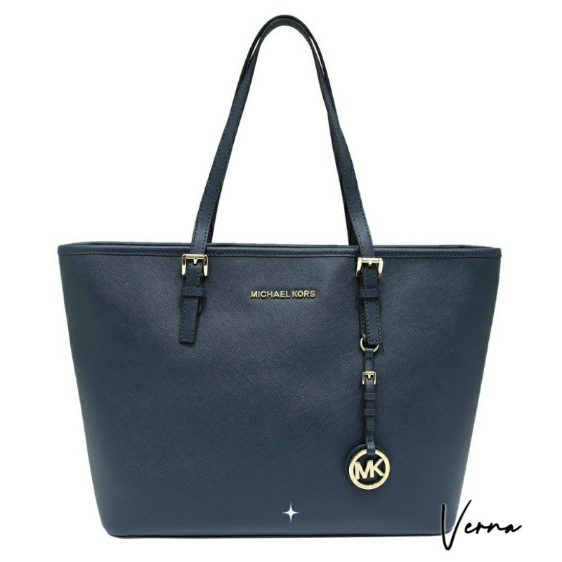 全新100%正品【MICHAEL KORS 】JET SET TRAVEL
#防刮牛皮肩背托特包-海軍藍特惠大降價-1