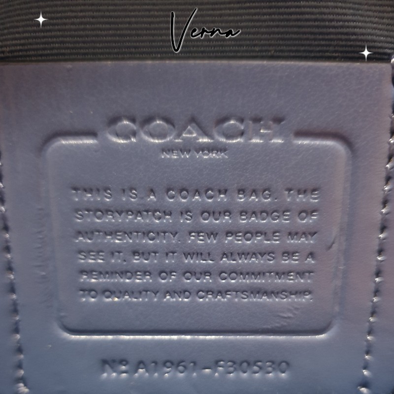 ❤全新正品【COACH銀色馬車LOGO】稀有法國藍色🉐️荔枝牛皮手提/斜背/後背三用包❤-1