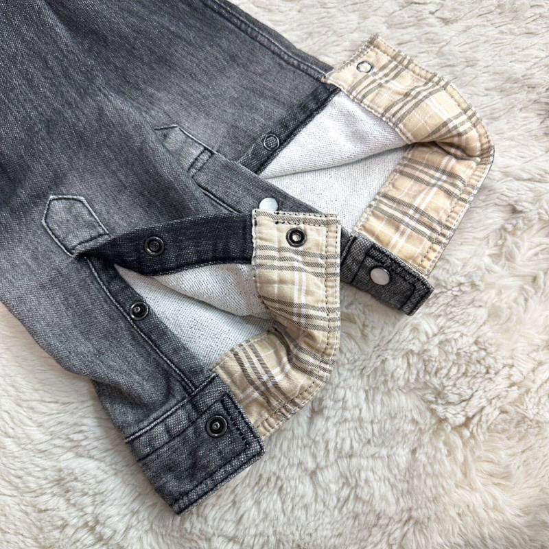 戰馬刺繡Burberry 牛仔襯衫外套(M/黑)-13