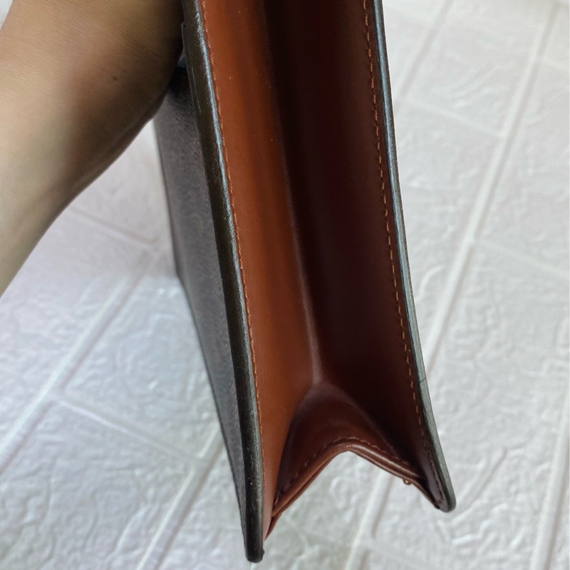 Lv老花中古手拿包化妝包洗漱包改斜背-10