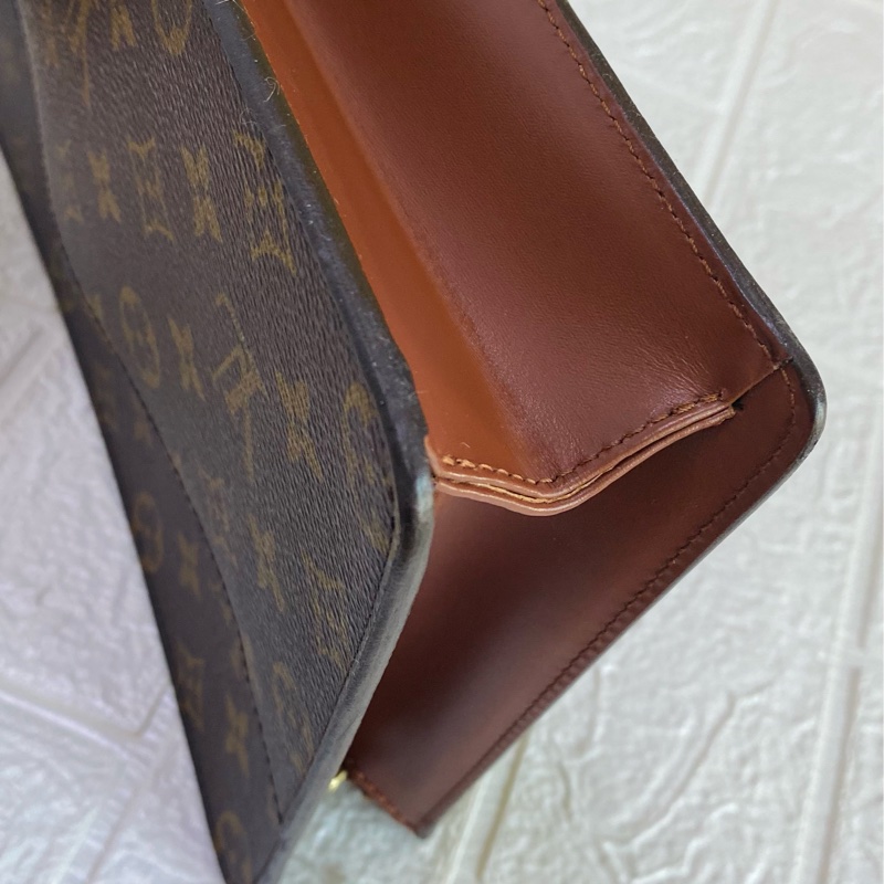 Lv老花中古手拿包化妝包洗漱包改斜背-21