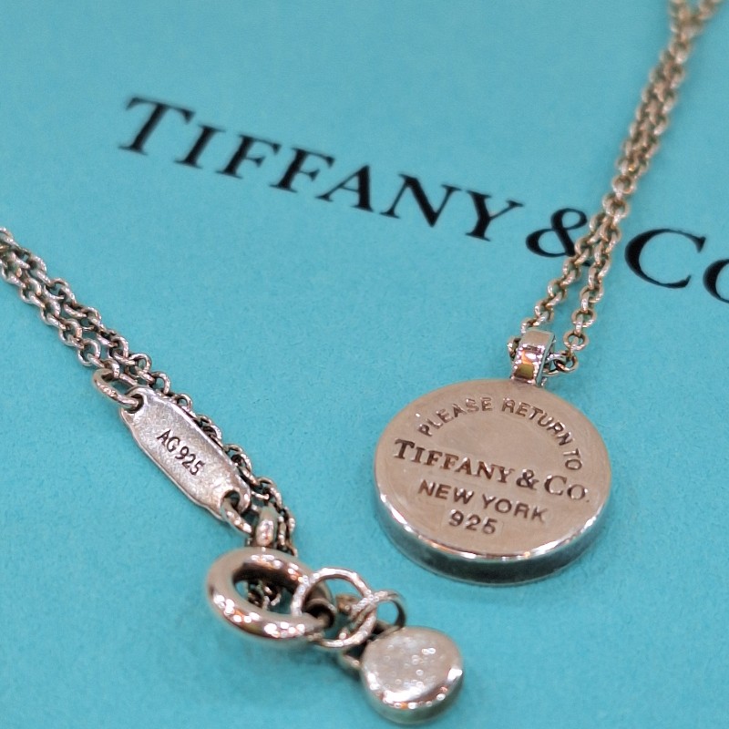 超特價TIFFANY & CO.蒂芬妮 925 純銀 刻字 圓牌 細項鍊-6