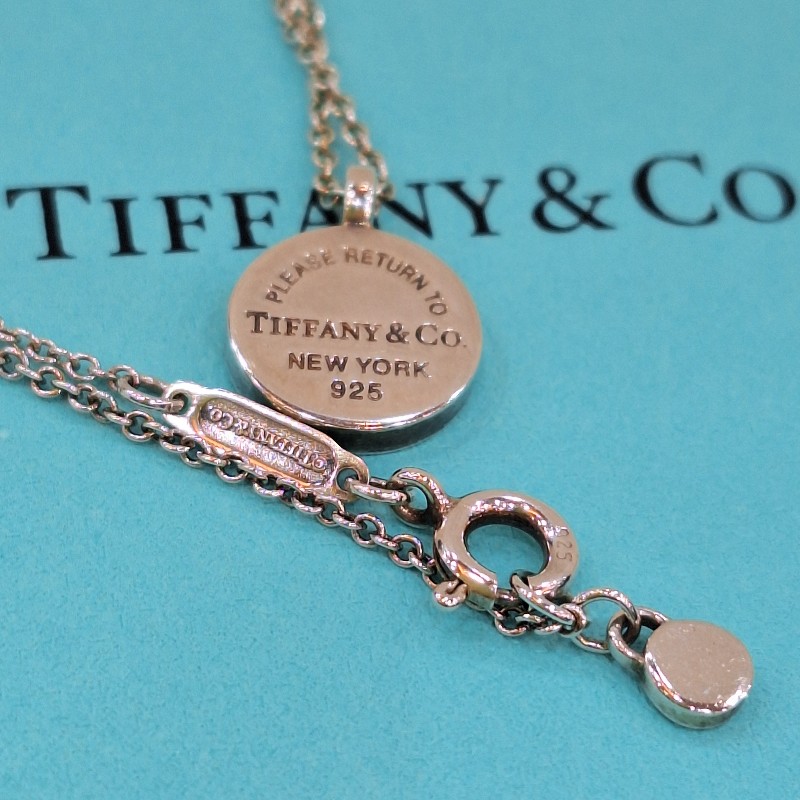 超特價TIFFANY & CO.蒂芬妮 925 純銀 刻字 圓牌 細項鍊-7