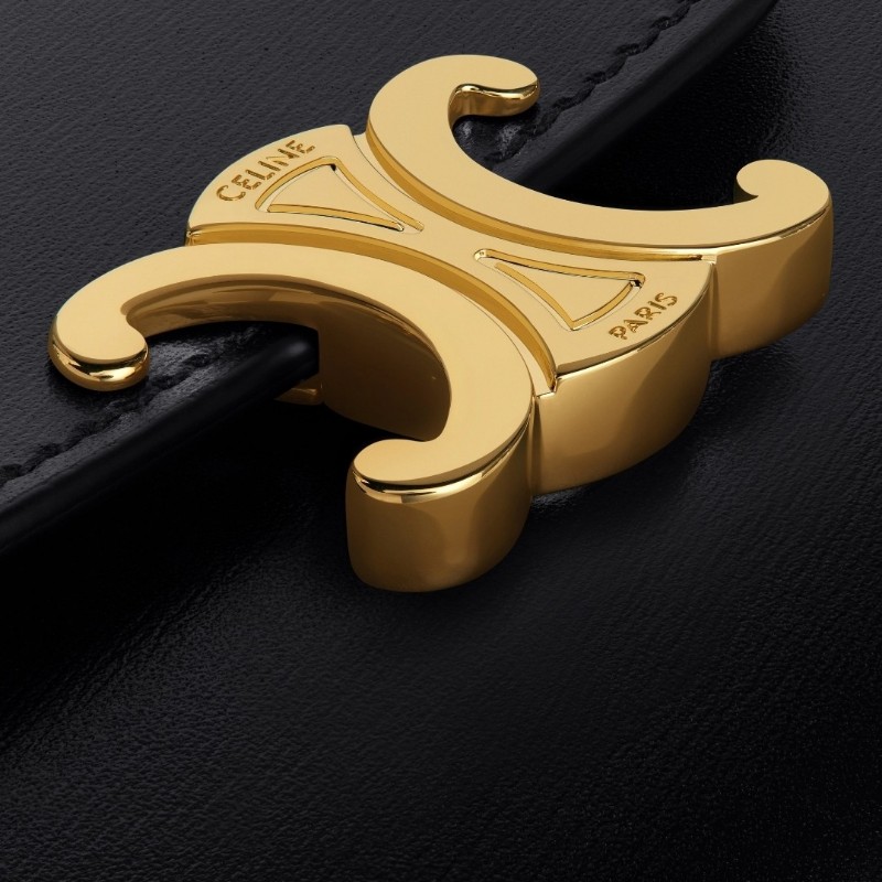 Celine 亮面牛皮革小型TRIOMPHE銀包(黝黑色，9成新，日本專櫃購入）-3