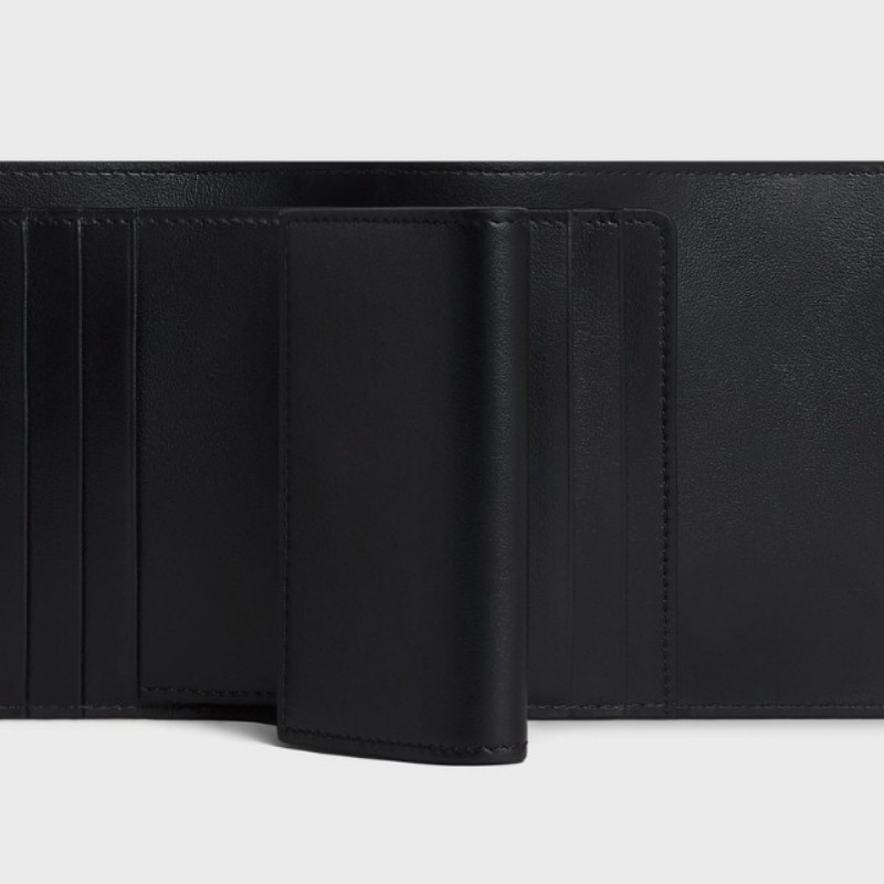 Celine 亮面牛皮革小型TRIOMPHE銀包(黝黑色，9成新，日本專櫃購入）-5