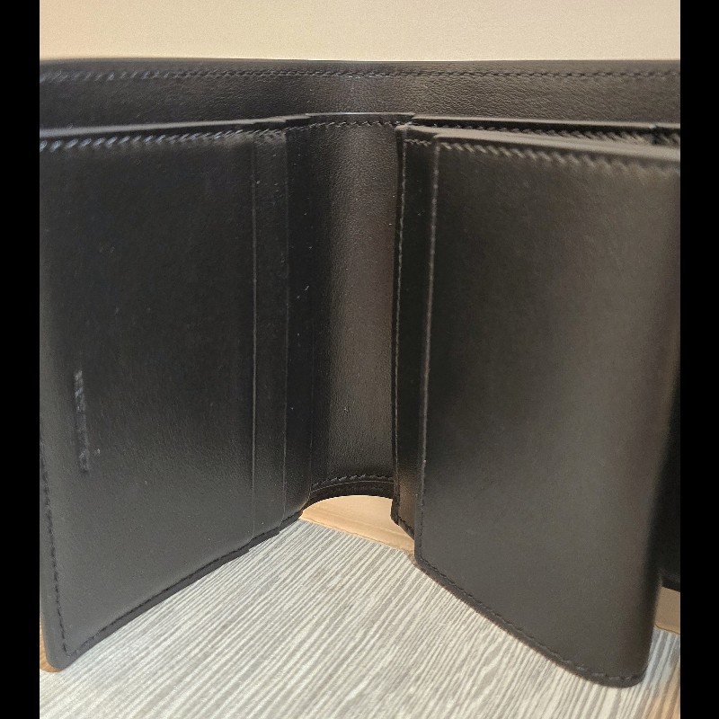 Celine 凱旋門三折短夾 亮面牛皮革小型TRIOMPHE銀包(黝黑色，9成新，日本專櫃購入）-15