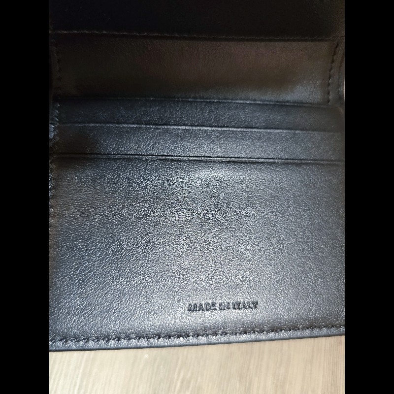 Celine 凱旋門三折短夾 亮面牛皮革小型TRIOMPHE銀包(黝黑色，9成新，日本專櫃購入）-5