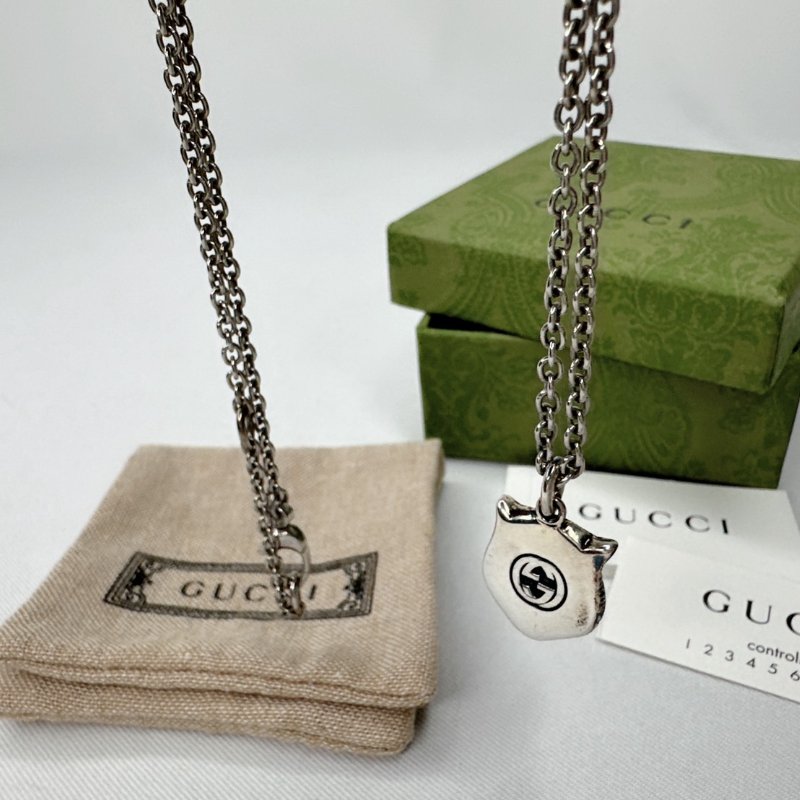GUCCI 925純銀虎頭項鍊-5