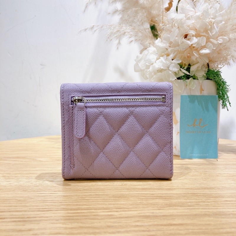 香奈兒經典三摺荔枝皮紫色錢包 CHANEL CLASSIC FLAP WALLET-1