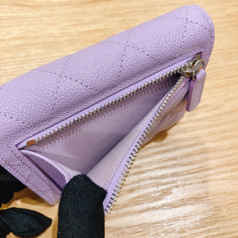 香奈兒經典三摺荔枝皮紫色錢包 CHANEL CLASSIC FLAP WALLET-2