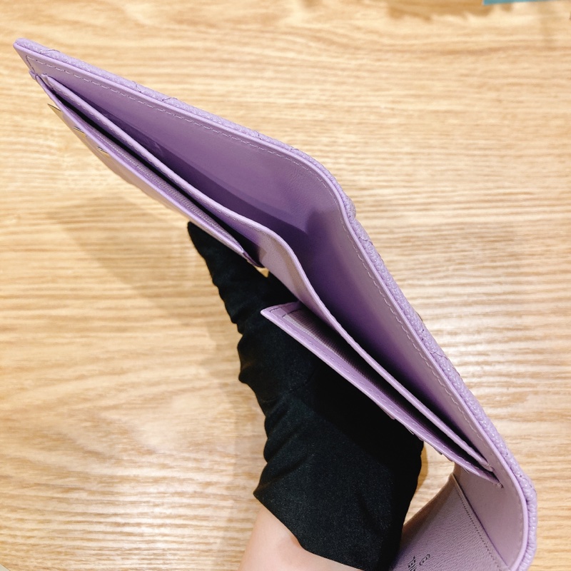 香奈兒經典三摺荔枝皮紫色錢包 CHANEL CLASSIC FLAP WALLET-3