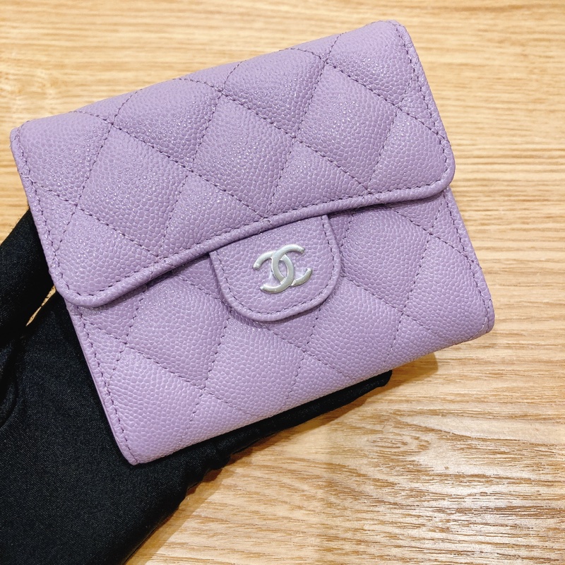 香奈兒經典三摺荔枝皮紫色錢包 CHANEL CLASSIC FLAP WALLET-5