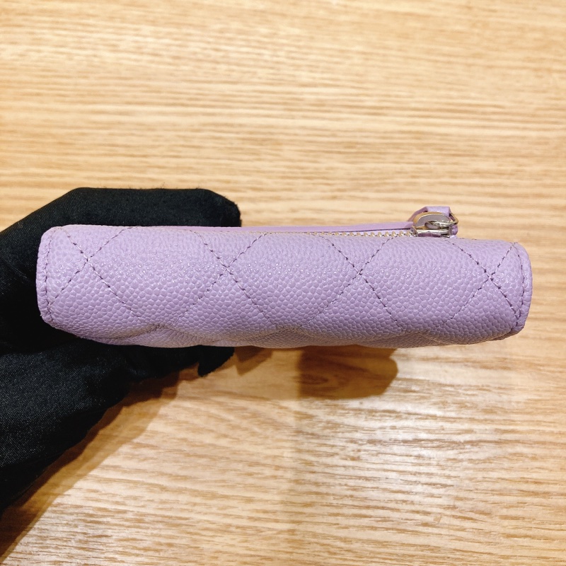 香奈兒經典三摺荔枝皮紫色錢包 CHANEL CLASSIC FLAP WALLET-6