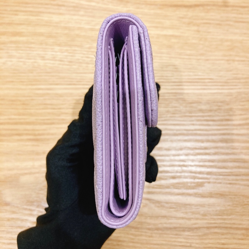 香奈兒經典三摺荔枝皮紫色錢包 CHANEL CLASSIC FLAP WALLET-7
