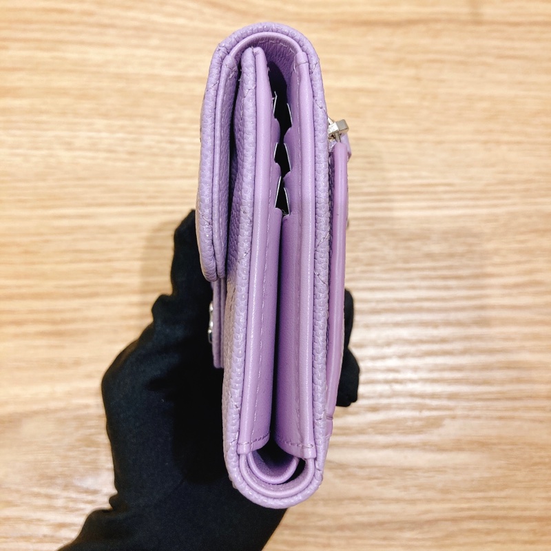香奈兒經典三摺荔枝皮紫色錢包 CHANEL CLASSIC FLAP WALLET-8