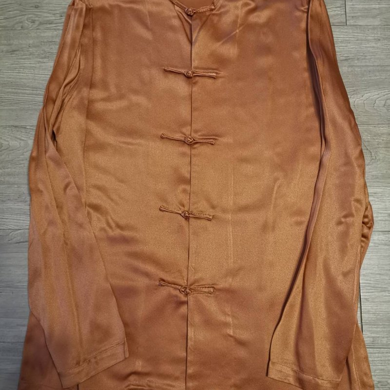 台灣設計師品牌 SHIATZY CHEN 夏姿 橘色素面圓領長袖中式外套-男-0