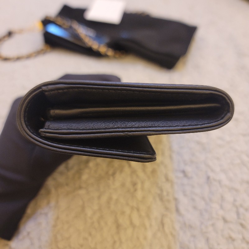 ♥520優惠♥Chanel 香奈兒 Boy系列 黑金長夾-6